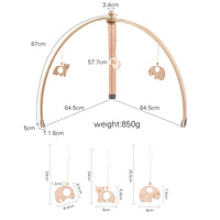 Baby Wooden Gym Frame – Montessori Rocket Activity & Rattle Toy