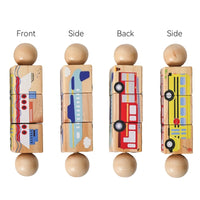 Baby Wooden Rattle Montessori Toy – Rotating Cartoon Puzzle Gift