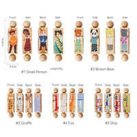 Baby Wooden Rattle Montessori Toy – Rotating Cartoon Puzzle Gift