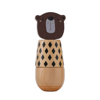 Wooden Montessori Bear Rattle – BPA Free Teething Toy for Babies