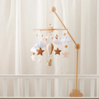 Wooden Baby Crib Mobile – Soft Felt Hot Air Balloon Bed Bell Toy