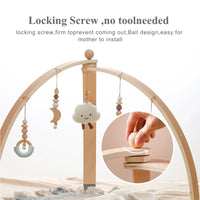 Baby Wooden Play Gym – Sensory Hanging Toys & Rattles
