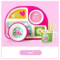 Bamboo Fiber Baby Plates – Fall-Proof Cartoon Kids Tableware