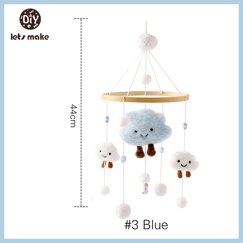 Wooden Baby Mobile – Bear, Moon & Stars Crib Toy | Soft Felt