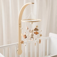 Baby Wooden Crib Mobile & Rattle Toy – Musical Bed Bell for Newborns