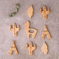 Wooden Animal Teether Pendant – Safe Baby Gym Toy, Beech Wood