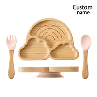 Custom Baby Feeding Set - Bamboo Bowl, Spoon & Fork