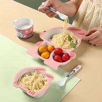 Bamboo Fiber Cartoon Dinosaur Baby Dinnerware Set - Eco-Friendly Feeding Plates, Bowls, and Utensils