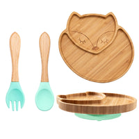 Bamboo Baby Feeding Set - Plates, Fork & Spoon | BPA Free