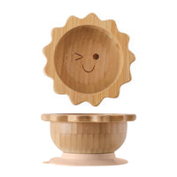 Eco-Friendly Baby Wooden Tableware Set: Bamboo Plates, Bowls & Silicone Suction Forks/Spoons for Safe Feeding