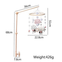 Baby Wooden Crib Mobile & Rattle Toy – Musical Bed Bell for Newborns