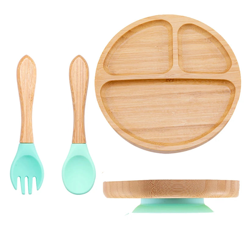 Bamboo Baby Feeding Set - Plates, Fork & Spoon | BPA Free