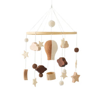 Wooden Baby Crib Mobile – Soft Felt Balloon Rattle Toy with Music