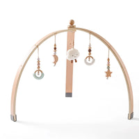Baby Wooden Gym Frame – Montessori Rocket Activity & Rattle Toy