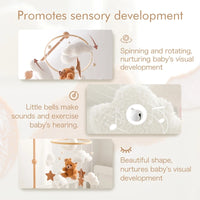 Wooden Baby Mobile – Bear, Moon & Stars Crib Toy | Soft Felt