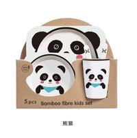 Bamboo Kids Tableware Set – Eco-Friendly Cartoon 5-Piece Gift