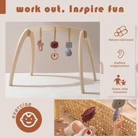 Montessori Wooden Baby Gym Frame – Sensory Rattle Toys Set
