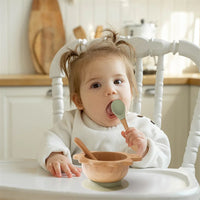 Dinosaur Bamboo Baby Tableware Set - Eco-Friendly Plate, Bowl & Utensils for Safe Feeding