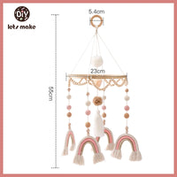 Wooden Baby Mobile – Bear, Moon & Stars Crib Toy | Soft Felt