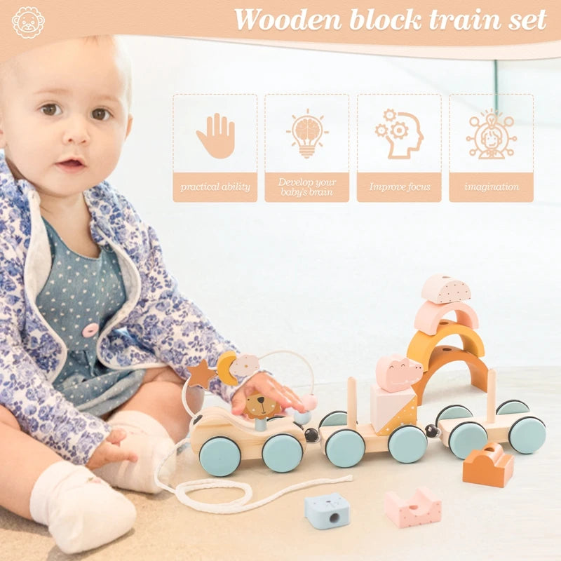 Wooden Hand Coordination Stacking Toy – Eco-Friendly Baby Gift