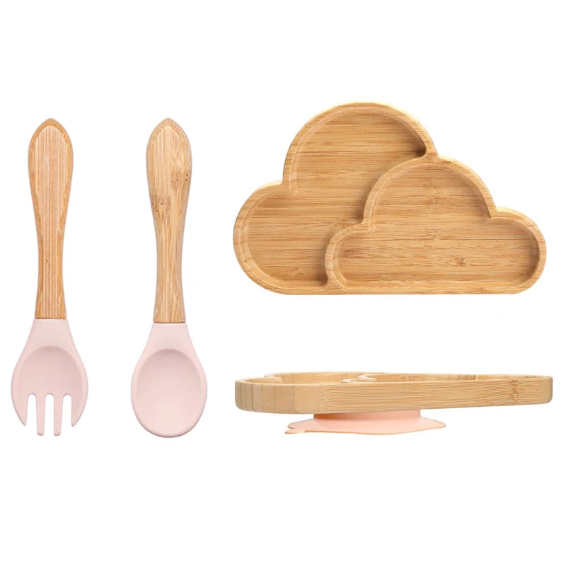 Bamboo Baby Feeding Set - Plates, Fork & Spoon | BPA Free