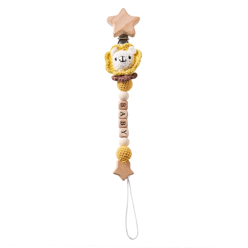 Wooden Personalized Baby Pacifier Clip – BPA Free, Teething Gift