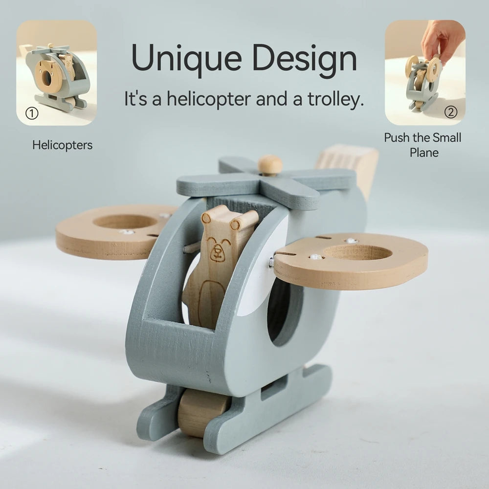 Wooden Montessori Toys: Plane, Bus, Boat & More!