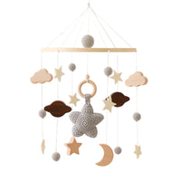 Wooden Baby Crib Mobile – Soft Felt Hot Air Balloon Bed Bell Toy