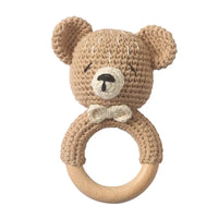 Crochet Bunny Baby Rattle & Teether | Wooden Toys