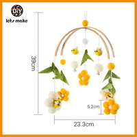 Wooden Baby Mobile – Bear, Moon & Stars Crib Toy | Soft Felt