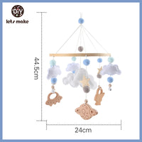 Wooden Baby Mobile – Bear, Moon & Stars Crib Toy | Soft Felt