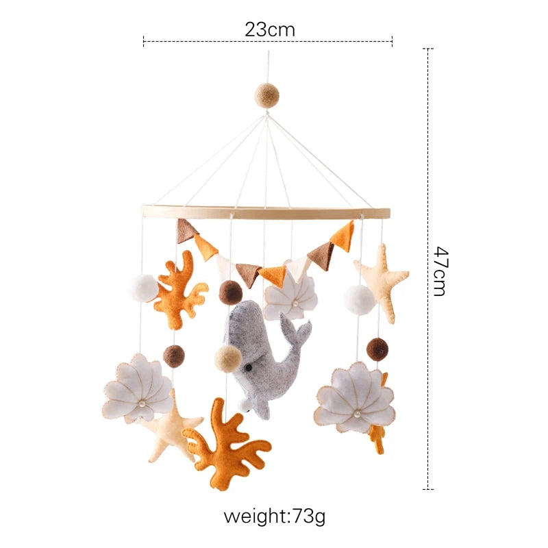 Baby Crib Mobile with Wooden Rabbit | Musical Bed Bell Toy