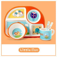 Bamboo Fiber Baby Plates – Fall-Proof Cartoon Kids Tableware