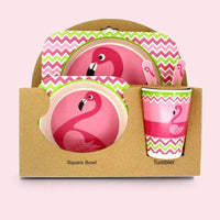 Bamboo Kids Dinnerware Set - Bowls, Plates & Utensils