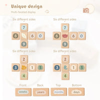 Wooden Baby Milestone Blocks – Engraved Beech Newborn Photo Props