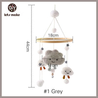 Wooden Baby Mobile – Bear, Moon & Stars Crib Toy | Soft Felt